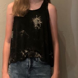 This is a Black and Tan tank top.